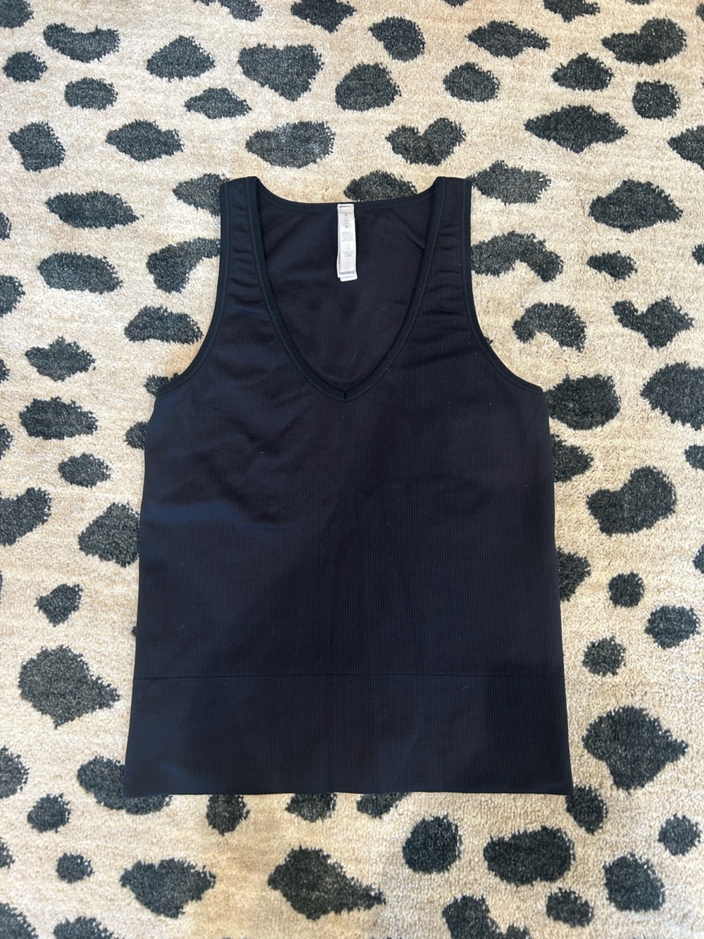 Athleta Black Ribbed Scoop-Neck Tank